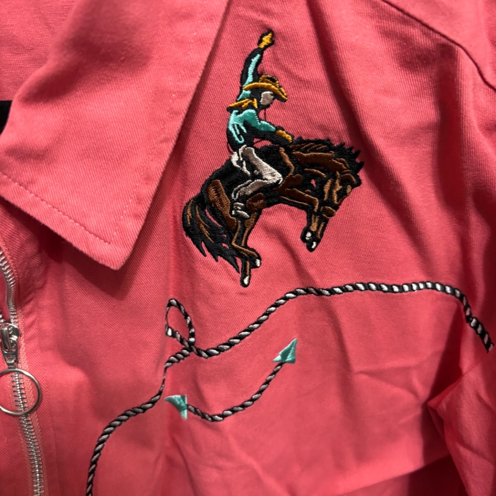 Rock and Roll Cowgirl Denim Pink Jacket - Picture 3 of 3